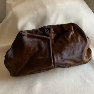 Margiela Brown Pony Hair Double Sided Clutch.